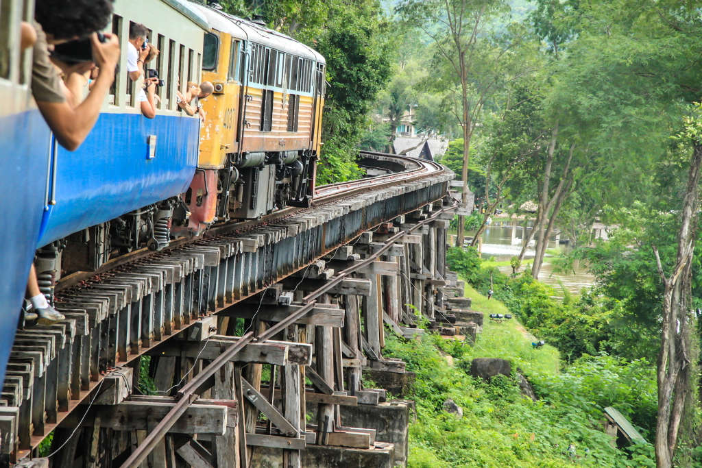 1024 Thai Train on River Kwai Bridge of Kanchanaburi shutterstock 135793586