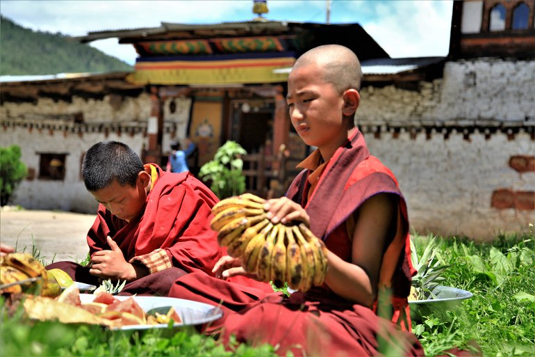 770 Bhutan Young monk is playing at a monastery in Thimphu shutterstock 1267162378