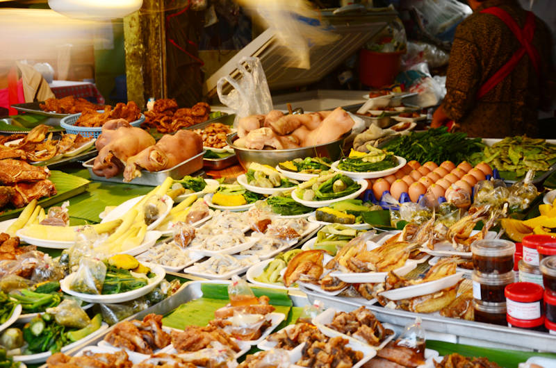 800 Food Lanna Style in morning at market in Chiang Rai shutterstock 263190668