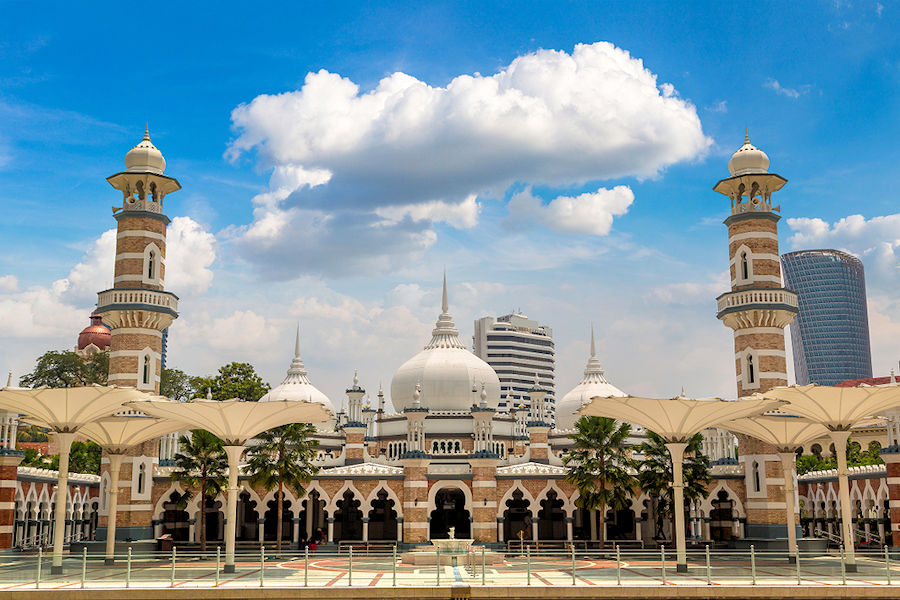 900 Jamek Mosque Masjid Jamek in Kuala Lumpur shutterstock 1253809117
