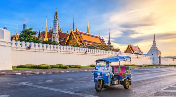 1280 Tuk Tuk is parking in front of Wat Phra Kaeo shutterstock 284751119