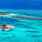 800 seaplane approaching island in the Maldives shutterstock 1165424611